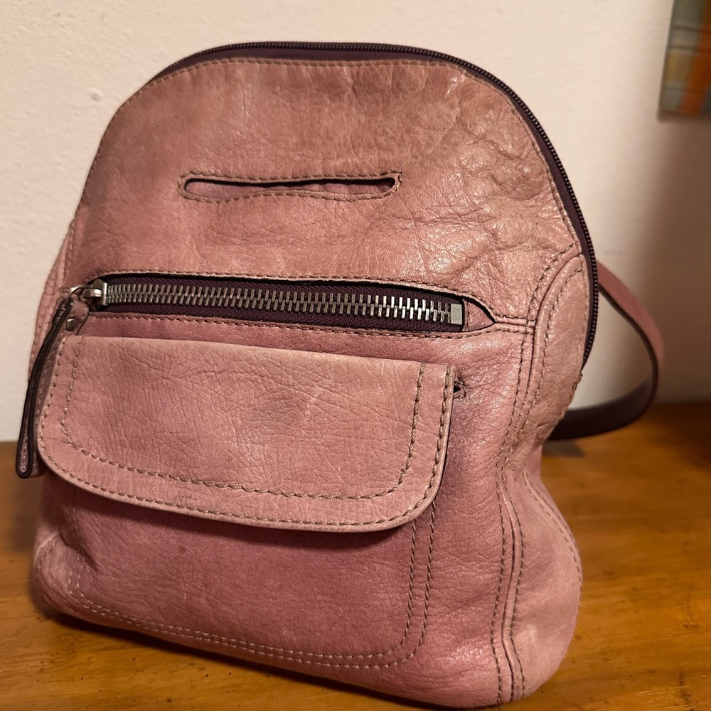 Fossil Dusty Rose Leather Backpack